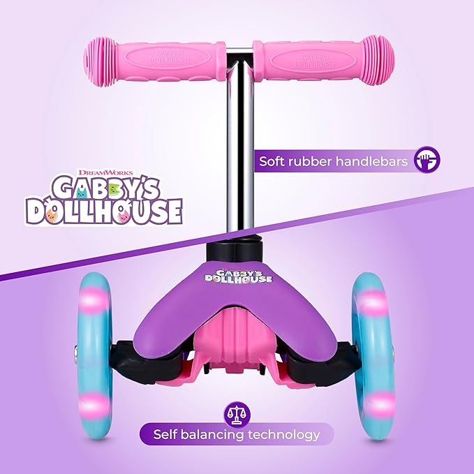 Kick Scooter for Kids, 3 Wheel Self Balancing, Light Up LED Wheels
