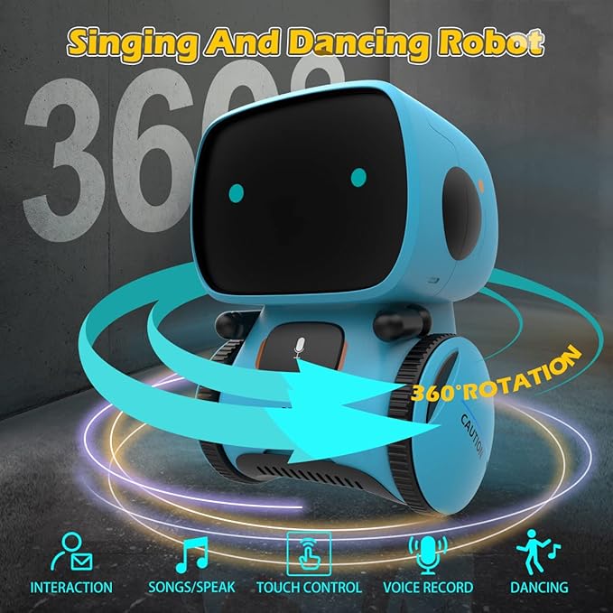 KaeKid Robots for Kids, Interactive Smart Robotic with Touch Sensor, Voice Control, Speech Recognition, Singing, Dancing, Repeating and Recording, Robot Toy for 3 4 5 6 7 8 Year Old Boys Girls