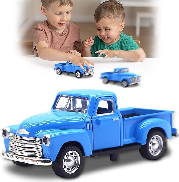 Little Blue Truck Toy for Toddlers 2 3 4 5 6 7 8 Year Old Boys Girls,1:32 Alloy Toddlers Car Toy Driveable,Car Door Can Open,Toy Trucks for Kids Easter Christmas Birthday Gifts