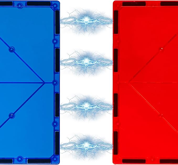 Gemmicc 6 PCS Large Magnetic Tiles,Jumbo Magnet Base Plates,STEM Magnetic Building Blocks for Kids Boys Girls