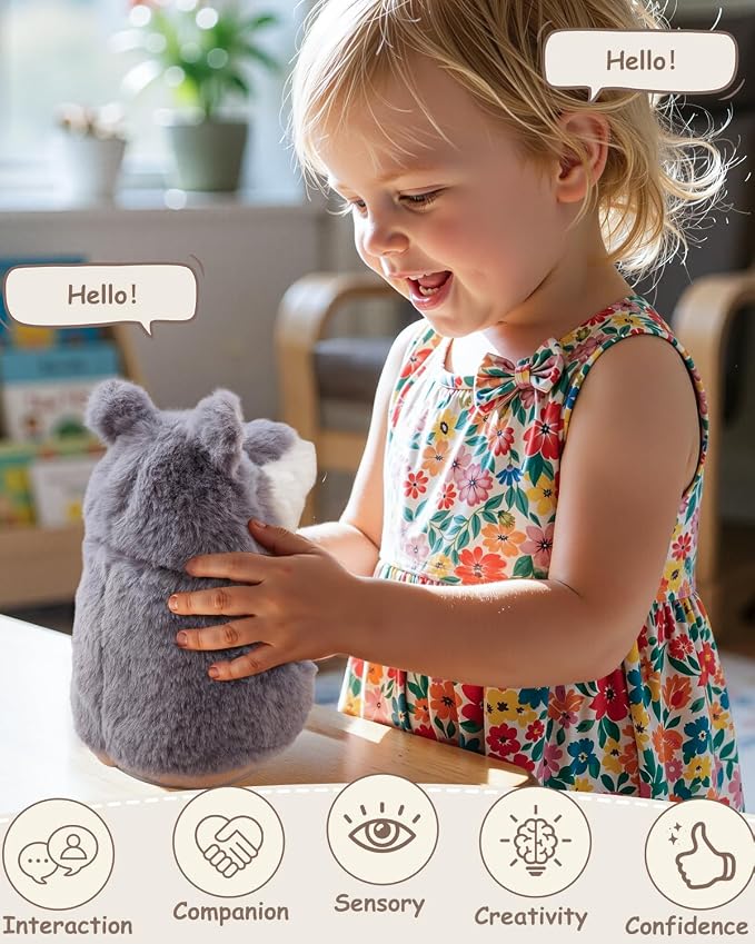 Ayeboovi Talking Hamster Repeats What You Say, Interactive Fun Autism Toys for Ages 3-6 Boys Girls Kids Toddler