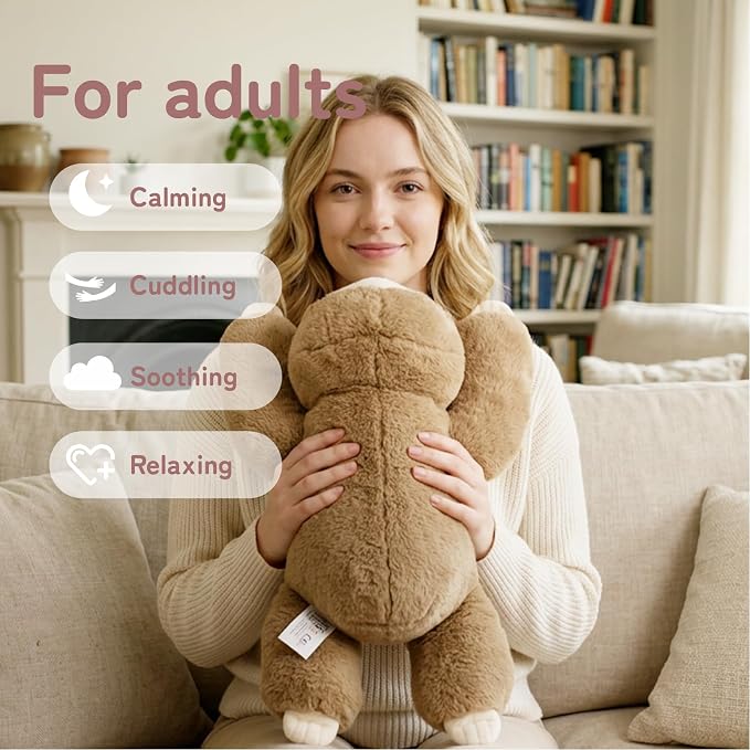 Niuniu Daddy 3.3lb Large Weighted Stuffed Animal for Kids Adults, Weighted Sloth Body Pillow for Sensory Support, 20in Cute Plush Toy for Birthday Valentine Gift Box Bag Stickers Included