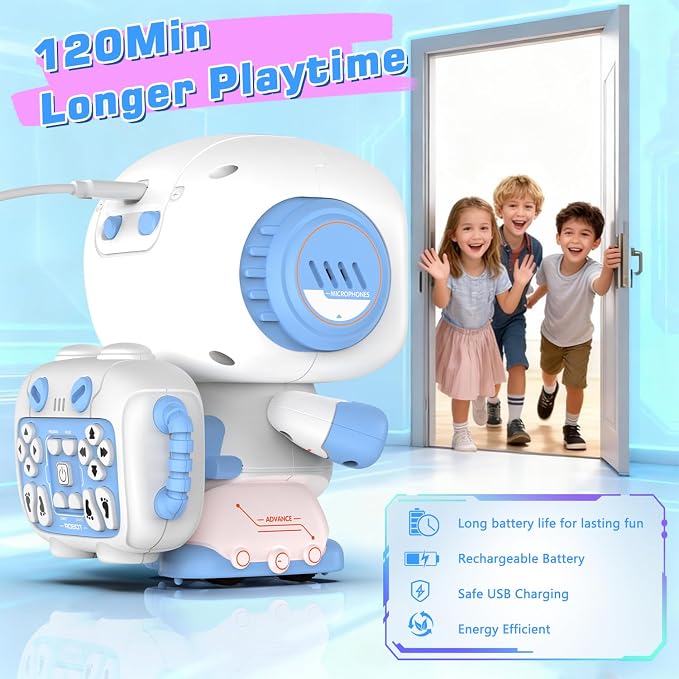Robot Toy for Kids,Remote Control Robots with Smart Interactive Dancing, Programmable Toy, Rechargeable Robots Toys for Age 3-8 Year Old Boys and Girls Christmas Birthday Gift Present Blue