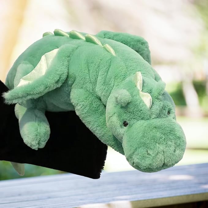 Pterosaur Stuffed Animal with Wings - Cute Soft Dinosaurs Plush Toys Little Flying Dragon Plushies Pillow Doll Christmas Birthday Gifts for Kids Boys Girls (Green,59.05inch/150cm)