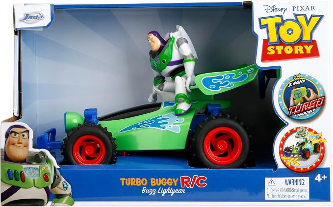 Jada Toy Story Turbo Buggy RC Buzz Lightyear 1 24 Scale Remote Control Car with Turbo Boost 2.4GHz USB Rechargeable Toys