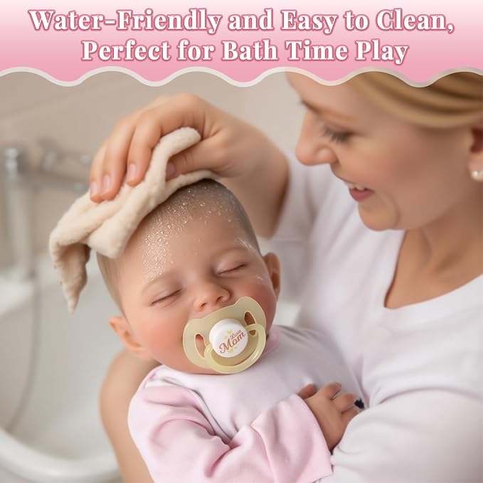 BABESIDE Lifelike Reborn Baby Dolls - 20-Inch Sweet Smile Real Life Realistic-Newborn Full Body Vinyl Sleeping Baby Girl with Toy Accessories Gift Set for Kids Age 3+