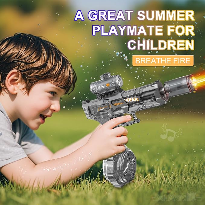 Electric Water Gun for Kids Age 3+,CreatiMachi Light Up Water Gun Pistol