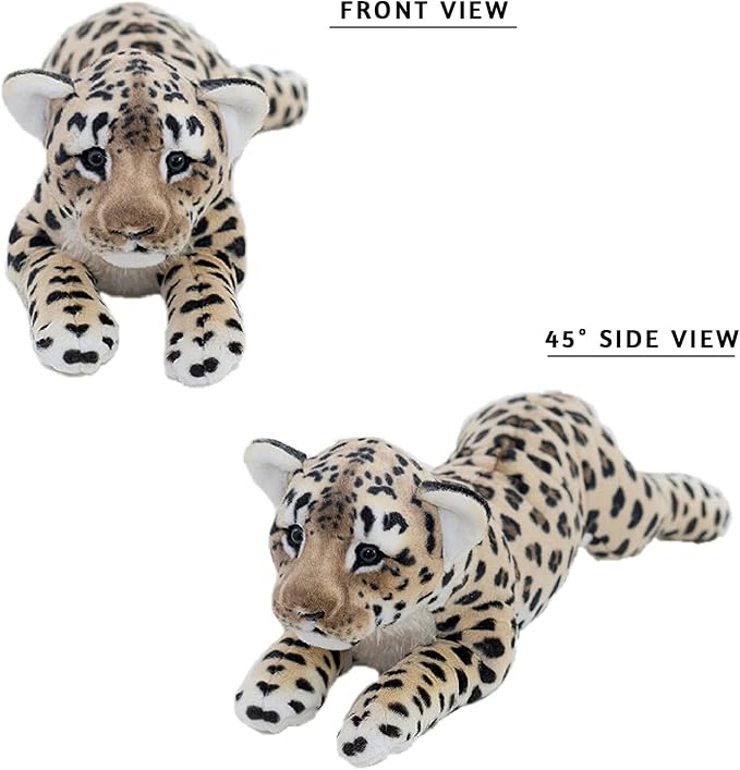 Cheetah Stuffed Animal 23.6" Large Leopard Stuffed Animal Cheetah Stuffy Big Leopard Plush Toys Cute Realistic Stuffed Animals Jaguar Plush Birthday Graduation Gift for Girls Boys