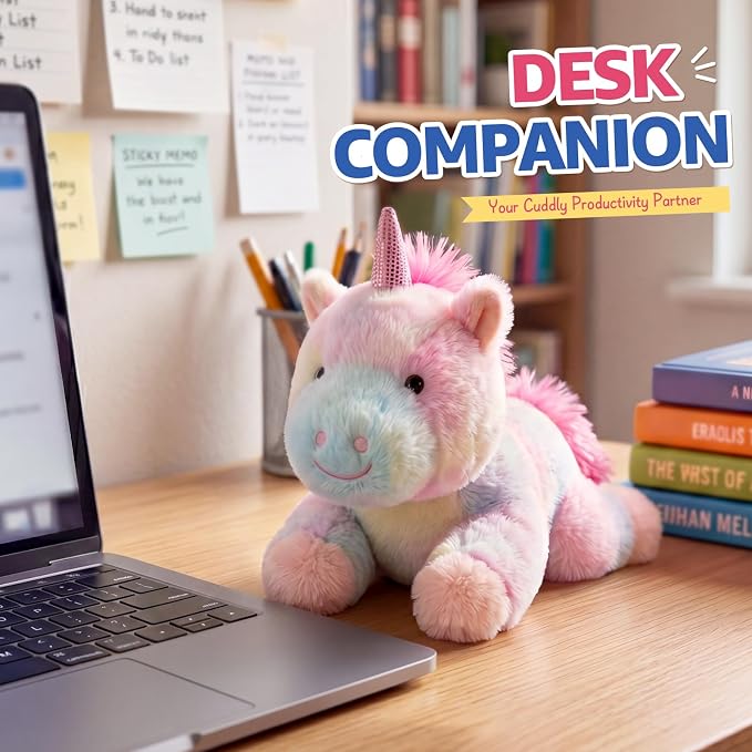 PEACH CAT Pink Unicorn Stuffed Animal 9.8" Cute Plushies Small Plush Toys Birthday Gifts for Girls Boys Kids