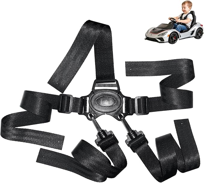Portable Adjustable Seat Belt for Kids Ride on Power Wheels Toy Car,Baby Stroller Straps Harness Compatible with Wooden High Chair& Toddler Golf Cart (5P)