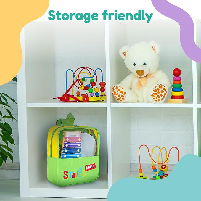 Stoie's Musical Toys for Toddlers, Wooden Percussion Instruments Toy for Kids Baby Preschool Educational Musical Toys Set for Boys and Girls with Storage Bag