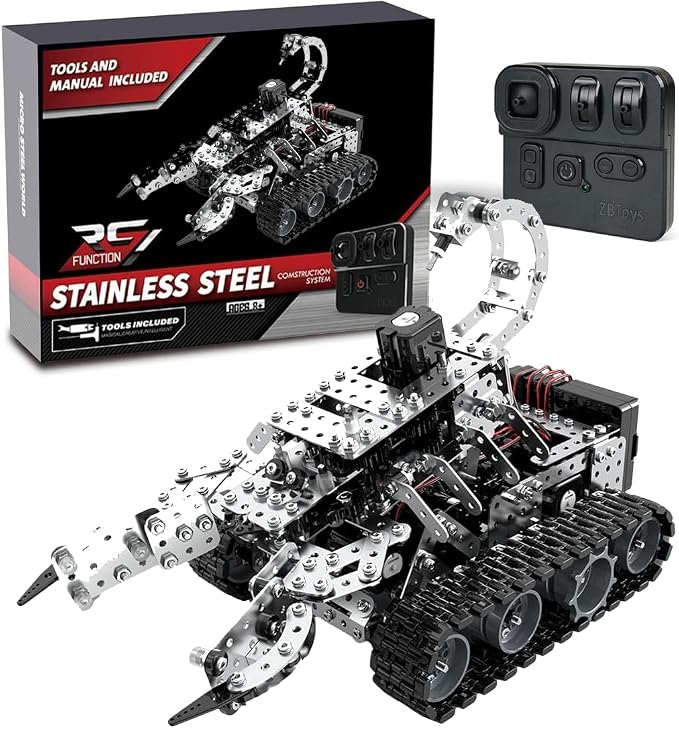 Building Sets Stem Assembly Metal 3-D Puzzle RC Scorpion Tank Assembly Model Kit Construction Set Toys 1034PCS/Included Motor
