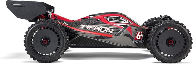 ARRMA RC Car 1/8 Typhon 6S V5 4WD BLX Buggy with Spektrum Firma RTR (Ready-to-Run), Black and Red, ARA8606V5