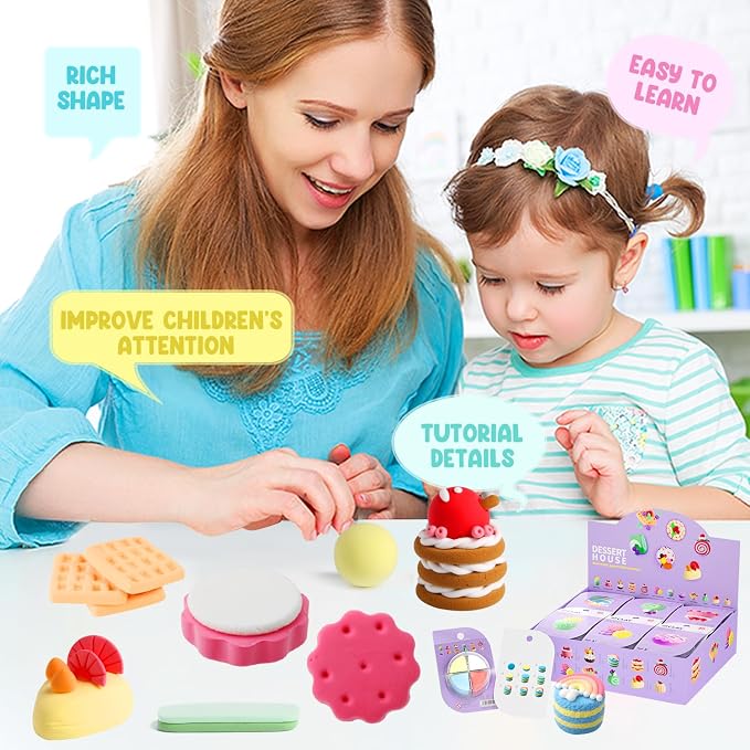 LOUFOR Air Dry Clay Kits - Modeling Clay for Kids, Ultra Light & Soft, Safe & Non-Toxic, DIY Air Dry Clays Kit with Sculpting Tools and Tutorials, Creatible Art Crafts Toys Gifts for Boys Girls