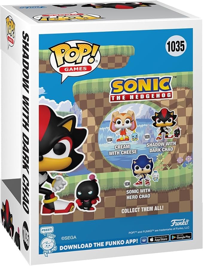 Funko Pop! & Buddy: Sonic The Hedgehog - Shadow The Hedgehog with Dark Chao - Collectable Vinyl Figure - Gift Idea - Official Merchandise - for Kids & Adults - Video Games Fans