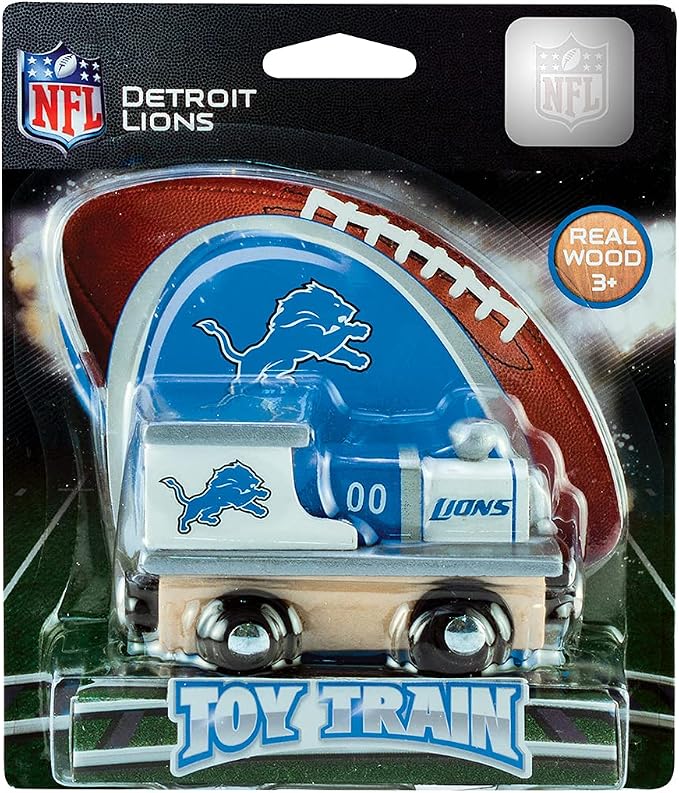 MasterPieces NFL Detroit Lions Real Wood Toy Train, For Ages 3+