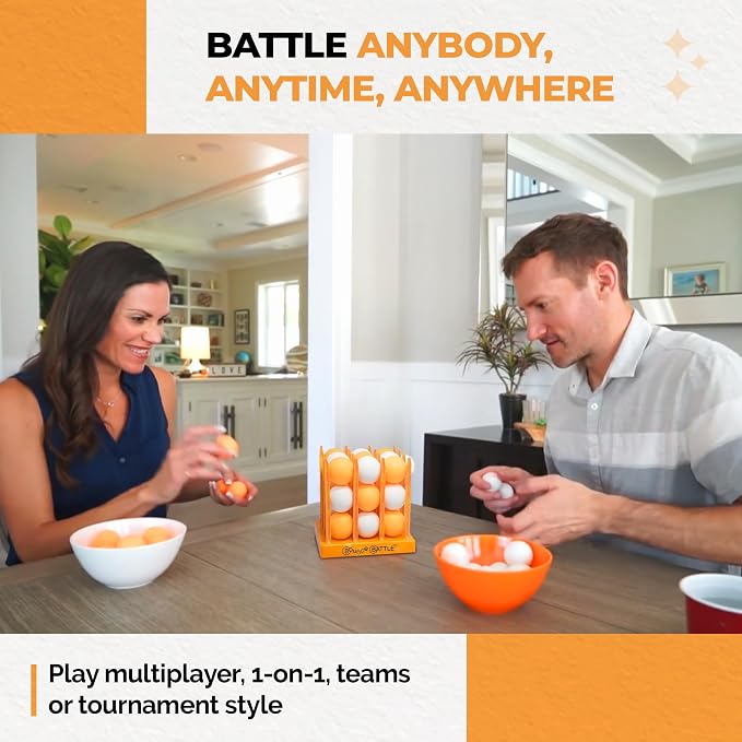 Bounce Battle Marbled Edition Game Set - Fast-Paced Ball Bounce Game, 27 Balls - Ages 8+