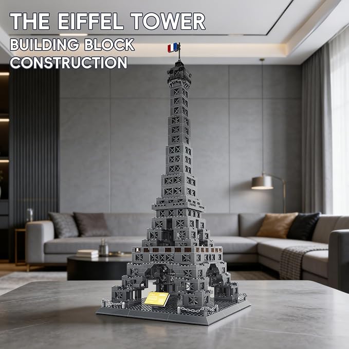 Eiffel Tower Building Set 976 Pieces Paris Architecture Model Kit with French Flag & Nameplate, Romantic France Landmark Souvenir Gift 3D Construction Puzzle for Adults & Teens