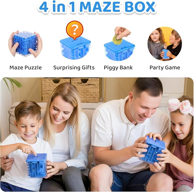 4 Packs Money Maze Puzzle Boxes, Money Gift Boxes for Cash Pop Up, Money Puzzle Box for Cash Gift Kids Adults