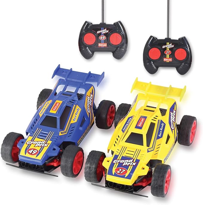 Kidzlane Kids Remote Control Cars – 2 Race Cars Racing Together with All-Direction Drive, 35 ft Range - 2 Pack Remote Control Car Set for Kids - RC Car for Boys 4-7 & 8-12