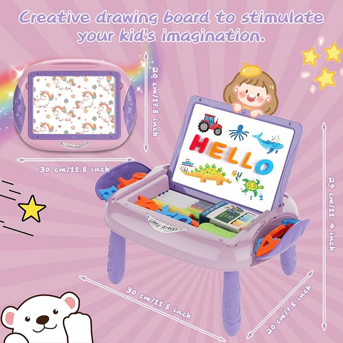 MAYESAR Gifts for 1-2 Year Old Girls,Toddlers Toys with Magnetic Letters and Numbers, Art Easel for Kids 1 2 Year Old, Girl Birthday Christmas Gifts (Purple)