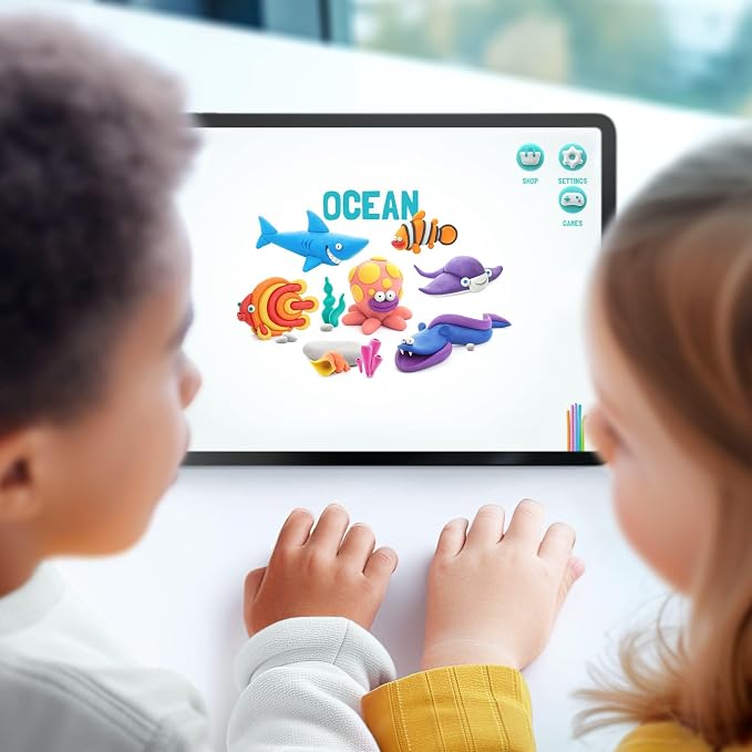Hey Clay 15 Cans Set - Colourful Modelling Kids Air-Dry Clay 15 Cans with Sculpting Tools and Fun Interactive Instructions for Children Age 3+ (Ocean)