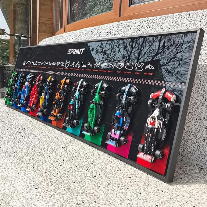 Display Wallboard for Lego Speed 66802 Champions - Contains 10 Sets in 1(77242,77243,77244,77245,77246,77249,77251) F1,Adult Collectibles for Car Wall Mount Building Blocks (Only Display Wallboard)