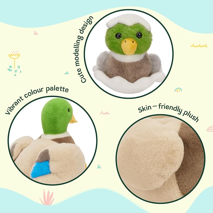 MaoGoLan 6Pcs Plush Duck Toys 16'' Mallard Mom with 4 Ducklings & Eggs Inside - Duck Stuffed Animals Bulk for Girls Valentines Gifts Party Favors Decorations Christmas Birthday