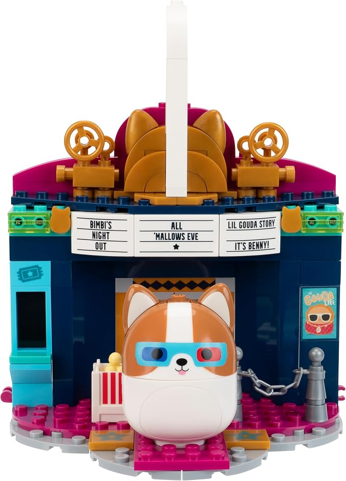 BLDR Squishmallows Reginald at the Movies Building Set - Reginald the Corgi Buildable Figure - Squishmallows Fans 8+, 0093