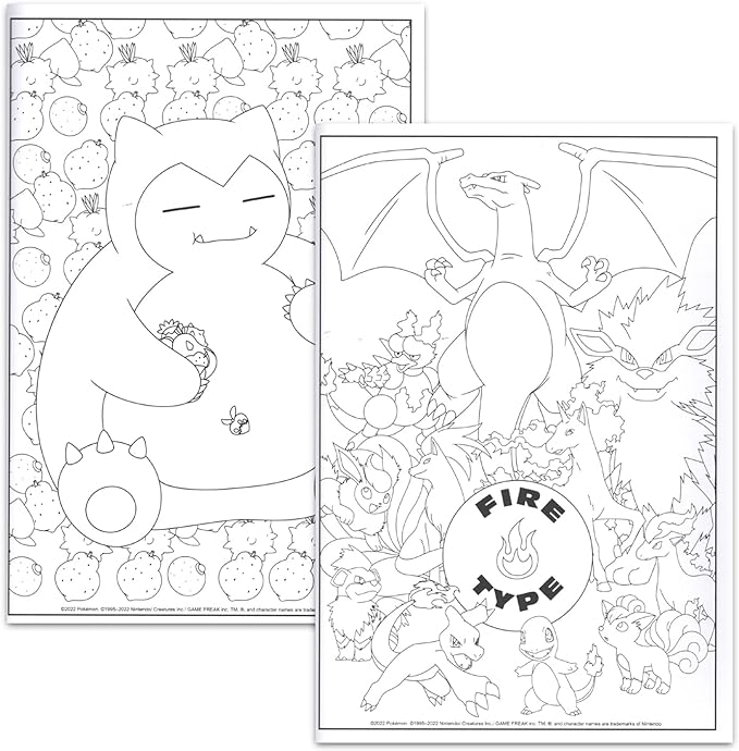 Pokemon Coloring Book for Kids, Teens - Bundle with Pokemon Advanced Coloring Book Plus Pokemon Cards for Boys | Pokemon Coloring Set