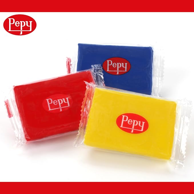 Pepy Plastilina Reusable and Non-Drying Modeling Clay; Set of 24 Bars, 1.4 Ounce Each, 8 Each of 3 Colors, Perfect for Arts and Crafts Projects, Primary Colors …