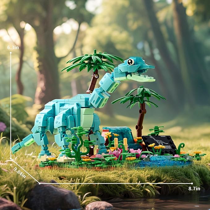 UNCLE BRICK Dinosaur World Building Block Set,Brachiosaurus Dinosaur Park Sets for Boys and Girls 8-12,Brachiosauru Building Sets,Home or Office Décor Sets for Boys 8-14(559pcs)