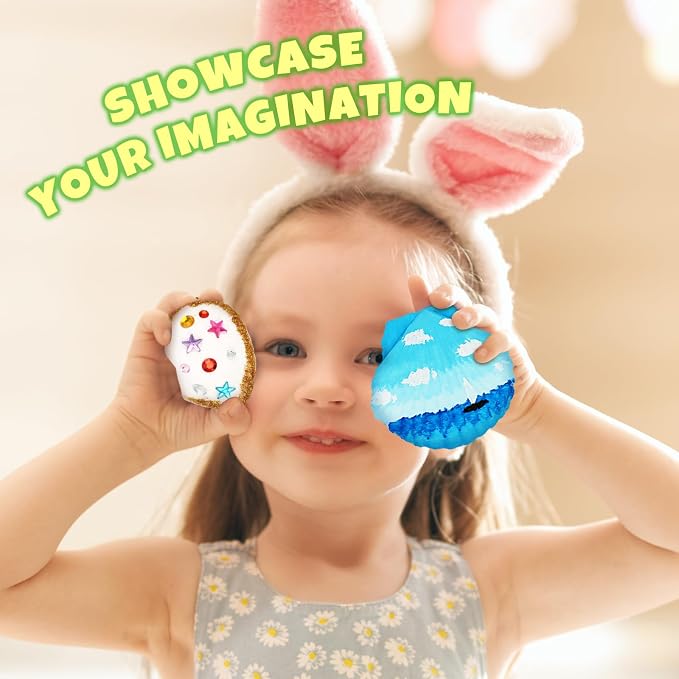 Nicmore Seashell Painting Kit for Party: 10-Minute Setup & 2-Hour Focused Creative Play - Quick-Dry & Mess-Free - Birthday Gift & Group Activities for Kids Age 3-12 Year Old
