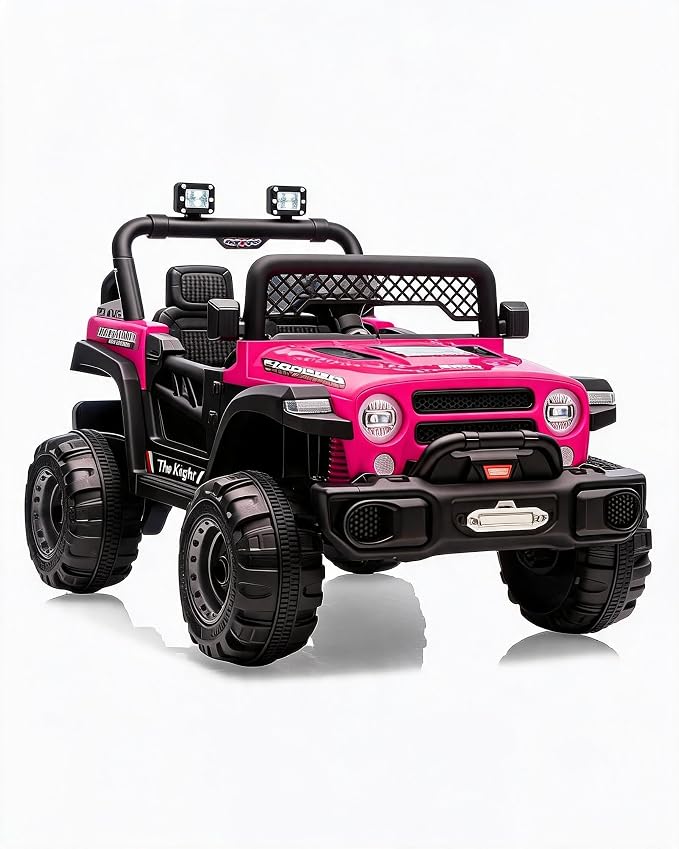 GarveeLife 12V Kids Ride On Car, 2 Seater Electric Toy Car for Toddlers and Children, Ride On Toys with Parent Remote Control, Battery-Powered w/Music & LED Lights