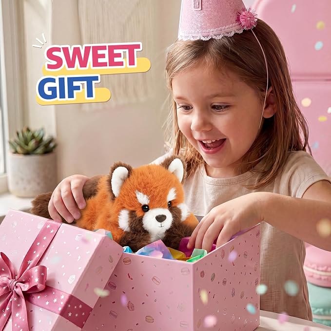 PEACH CAT Red Panda Stuffed Animals Cute Plushies Small Plush Toys Gifts for Kids