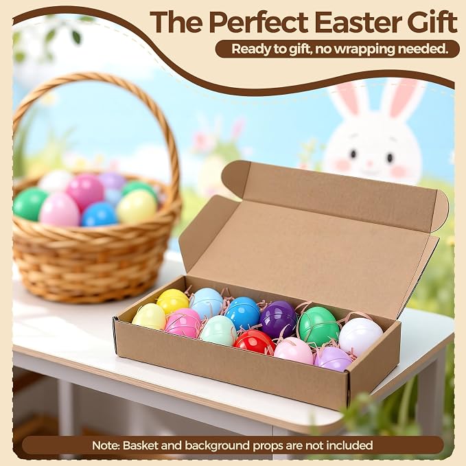 12Pcs Pre-filled Easter Eggs with Realistic Dog Figures - 2.36" Colorful Eggs & Solid Resin Puppy Toys - Hand-Painted Eyes & Mouth - Includes Golden Retriever, French Bulldog, Schnauzer & Corgi