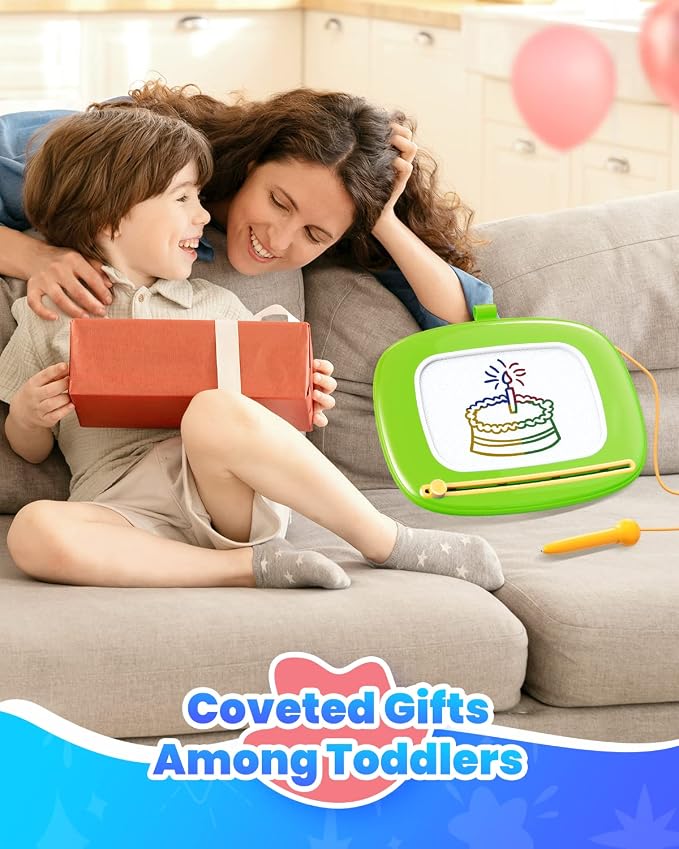 Seimome Toddlers Toys Ages 1-3, Magnetic Drawing Board, Doodle Board Pad Learning and Educational Toys for 18 Months Baby 1-3 Yr Kids Birthday Gifts- Green