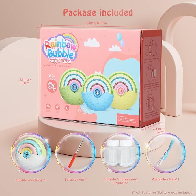 Astronaut Soap Bubble Machine Fireworks Bubble Machine for Kids 20000+ Bubble per Min/Lights/DIY Stickers/240ml Solution Automatic Bubble Machine Toy for Kids Summer Outdoor Party Wedding