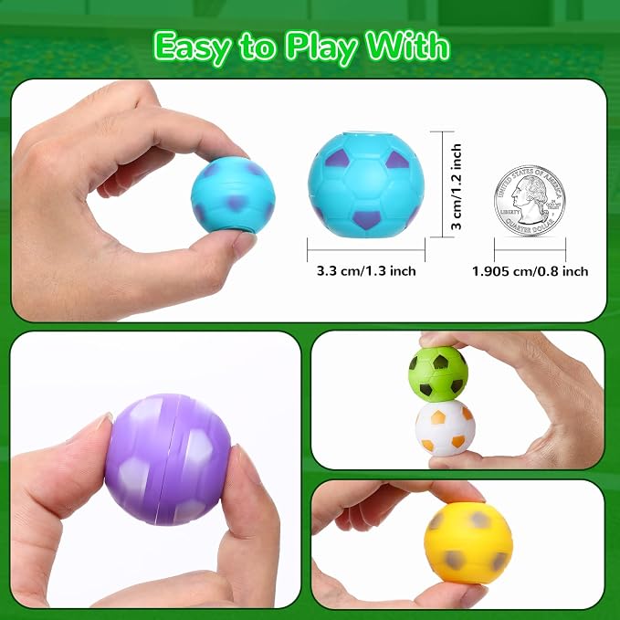 SCIONE 36 Pack Soccer Party Favors for Kids 4-8 8-12 Soccer Balls Fidget Spinner Goodie Bag Stuffers Treasure Box Toys for Classroom Prizes Return Gifts for Kids Birthday Party Favors