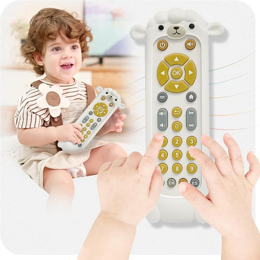 KIRALUMI Baby Remote Control Toy - Baby Musical Toys, Early Number Learning in 3 Languages (English, Spanish & French), Preschool Boys Girls Toys Gift 6, 12, 18 Months.
