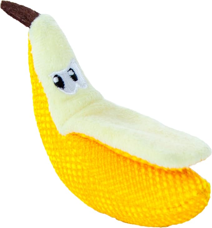 Catstages Dental Banana Cat Toy with Catnip, Dental Mesh & Crinkle Sound, Interactive Kicker for Indoor Cats & Kittens, 5.3"