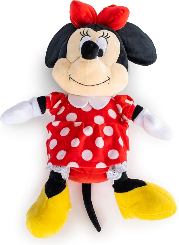 Jay Franco Disney Plush Pillow Buddy - Ultra-Soft Stuffed Character Plushie & Cozy Pillow, Official Licensed Product, 15 Inches, Red - Minnie Mouse