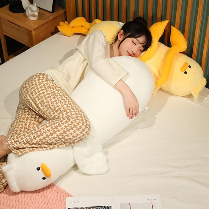 PEACH CAT Long Duck Plush Pillow Cute Duck Stuffed Animal Toy Gift for Girls Boys Yellow 51.1"
