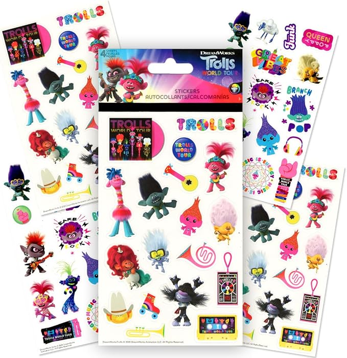 Bendon Trolls Coloring Activity Book and Sticker Set for Kids