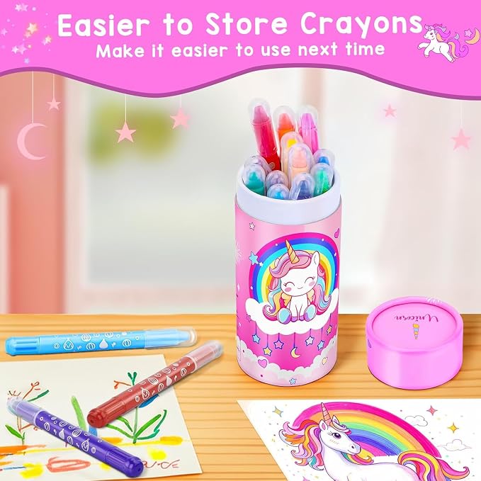 DreamCandy Twist Crayons for Toddlers,12 Colors Non Toxic Washable Crayons for Kids,Art Supplies Drawing Coloring Crayon Set,Gift for Boys and Girls,Back to School,Stocking Stuffers