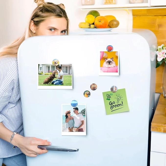 381 Pcs Fridge Magnets DIY Craft Set,All-in-One Refrigerator Magnet Making Kit with Paper Punch,Ferrite Magnets and Clear Glass Cabochons for Custom Home Decor & Craft Projects
