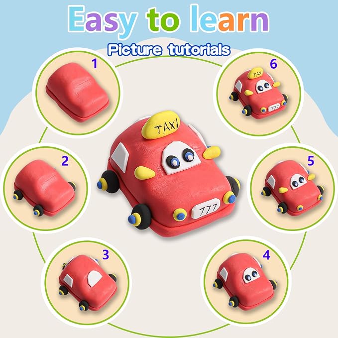 EDIFON Air Dry Clay Kit, 36 Colors Modeling Clay with Tools, Ultra Light, Safe and Non-Toxic, Ideal Gift for Kids (36 Colors+ Tools)