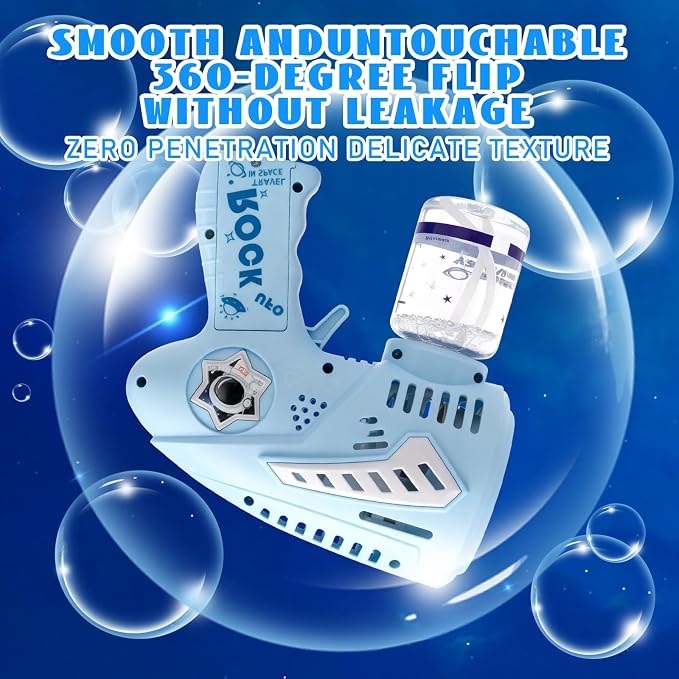 Space Journey Bubble Gun, Type-C Rechargeable Astronaut Bubble Gun, Automatic Bubble Machine with Led Light. Suitable Toy Gifts for Kids Aged 3-15, Suitable for Outdoor and Indoor Party Toys