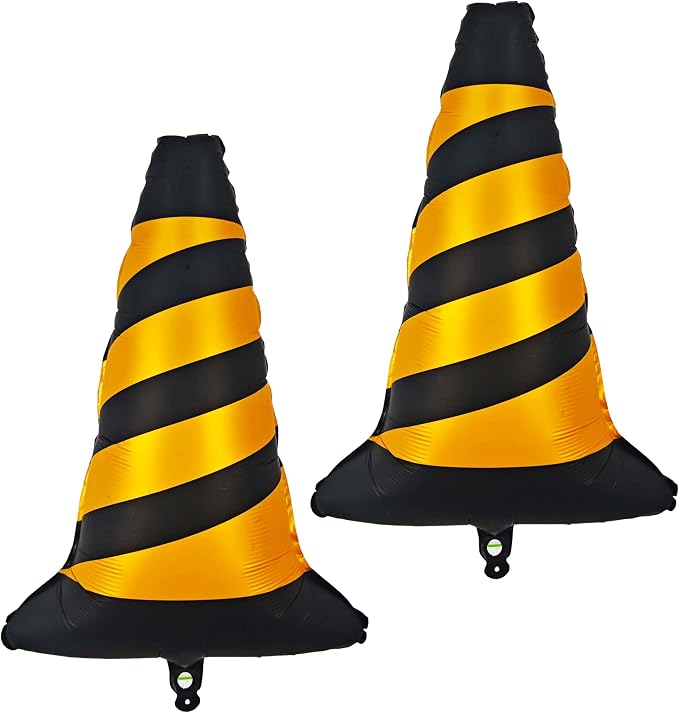 2PCS Traffic Cones Foil Balloon Racing Car Balloon | For Birthday Race Themed Baby Shower Traffic Cones Party Race Track Decorations Supplies