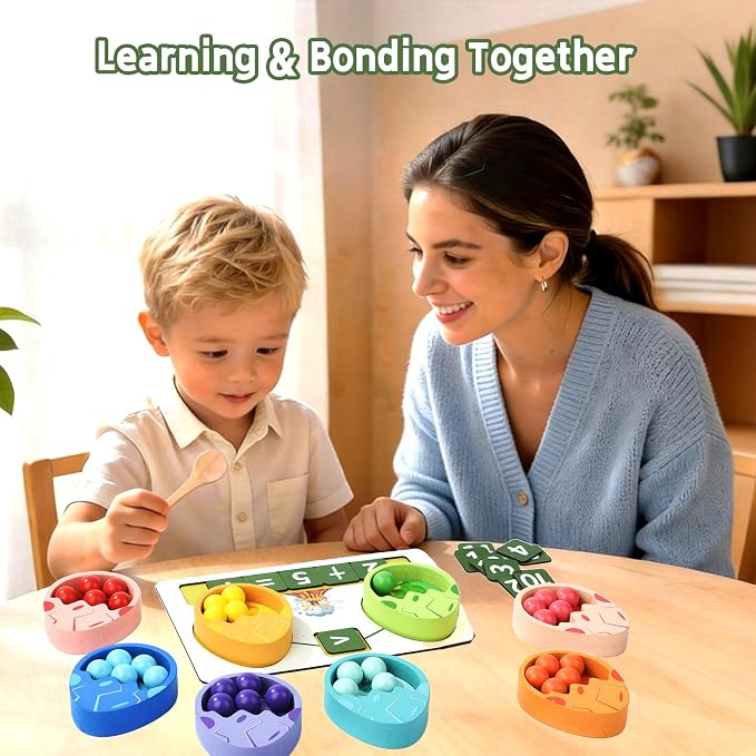 Kids Learning Toys Set, Montessori Math Game for Toddlers, Number Counting Toy Color Sorting Activities, STEM Toys for Preschool 3+ Boys Girls Birthday Gift